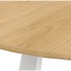 Mesa comedor Sandel metal blanco madera natural redonda grande