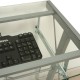Mesa ordenador Loper metal cristal gris bandeja extraible