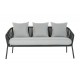 Conjunto sofá 4 piezas exterior gris 151,5x72x70