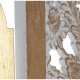 Biombo Inlos madera dm 3 paneles dorado blanco decapé relieve flor
