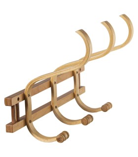 Perchero pared Lekos madera álamo abedul 3 ganchos natural