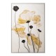 Cuadro Scaly lienzo impreso flor amarilla negra marco blanco