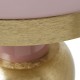 Mesita auxiliar Bocatche metal esmaltado rosa dorado redonda