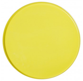Mesita auxiliar Xenox metal esmaltado amarillo redonda