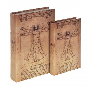Caja libro decoración Hombre de Vitruvio