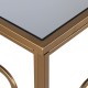 Consola Cubil cristal metal dorado detalle cuadrados esquinas curvas