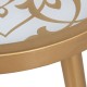 Mesa auxiliar Azahare madera dm blanco oro redonda patas metal dorado