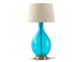 Lámpara de mesa Cerridwen cristal azul 30X30X55