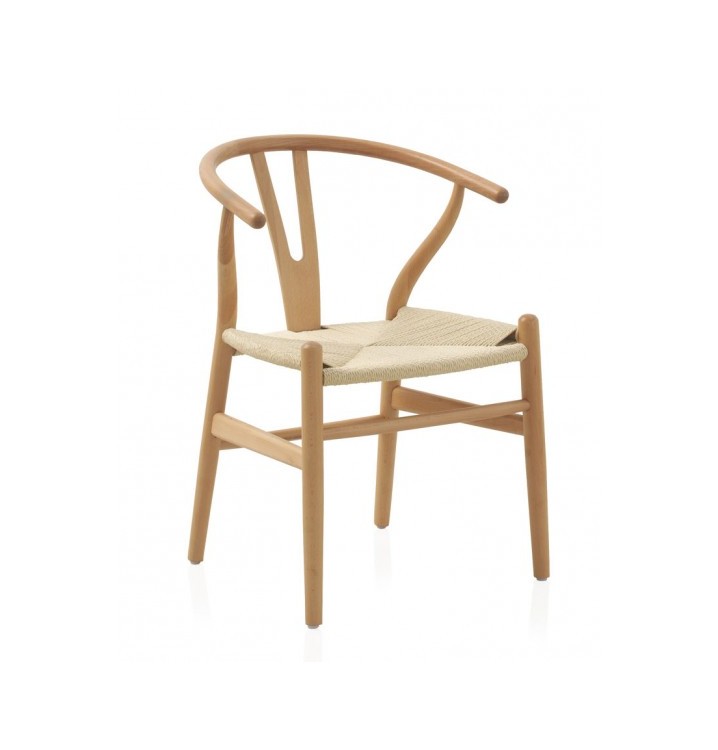 Pack 4 sillas Delfos madera trenzado 54X54X75
