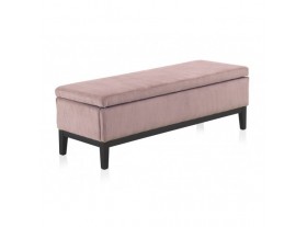 Banco pie de cama baúl Bastet tapizado rosa 140X52X48