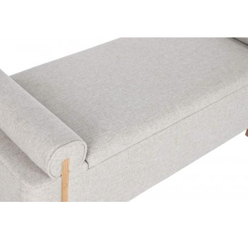 banco pie de cama almacenaje tapizado gris 120X45X50,5