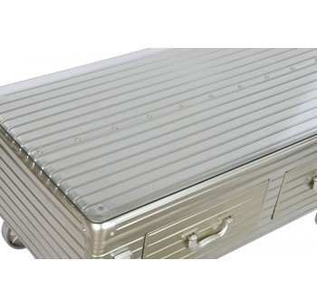 Mesa de centro Luggage metal plateado 100X52X46
