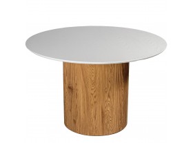 Mesa comedor Tapem madera dm blanco roble redonda