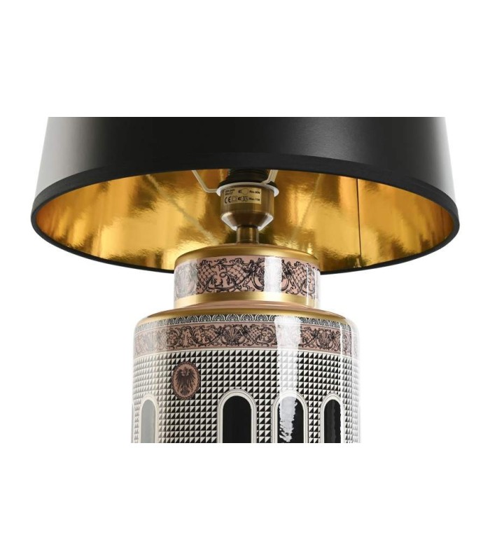 Lámpara de mesa Kherty neoclásica pantalla negra 40X40X67,5