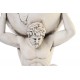 Figura escultura Atlas Farnesio El Peso del Mundo blanco 46X43X84