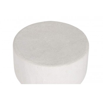 Mesita auxiliar redonda Cubelles resina blanco roto 30X30X45,5