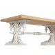 Mesa de centro Lasaz madera blanca y natural 110X65X46