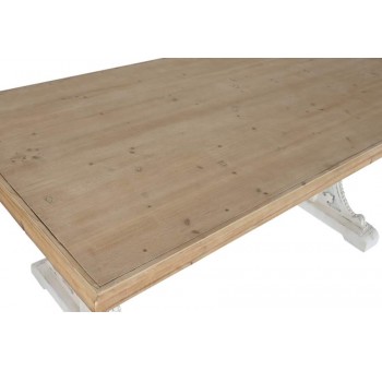 Mesa de comedor Lasaz madera blanca y natural 180X90X77,5