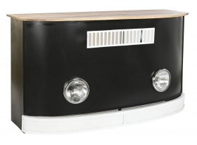 Mueble bar frontal coche negro 157X52X90