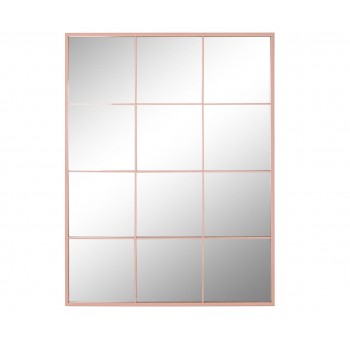 Espejo ventana metal rosa palo vertical 90X1X120
