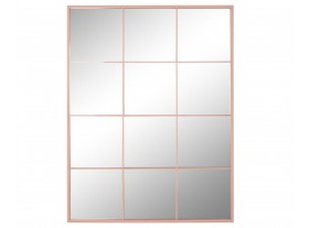Espejo ventana metal rosa palo vertical 90X1X120