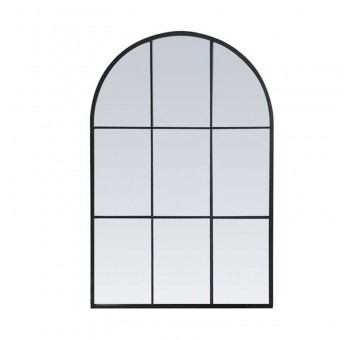 Espejo pared ventana Arco metal negro 90x137