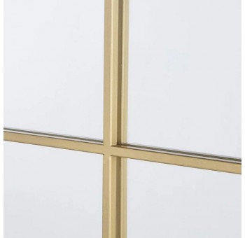 Espejo pared ventana Arco metal dorado 90x137