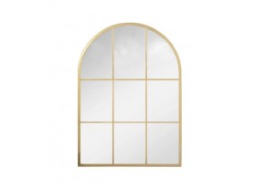Espejo pared ventana Arco metal dorado 90x137