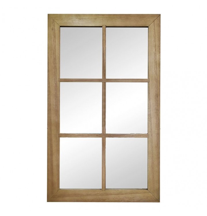 Espejo ventana madera natural 60x2x100