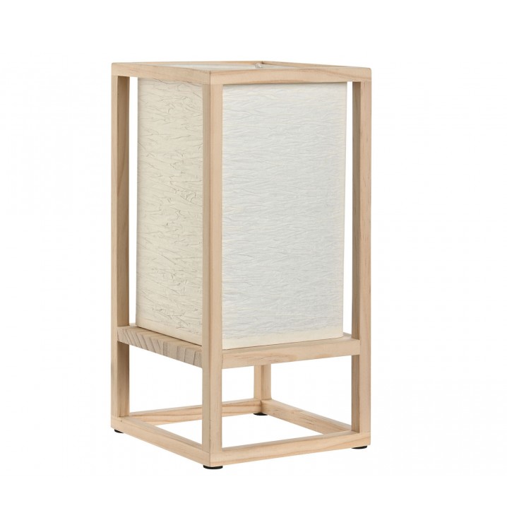 Lámpara de mesa Asuka madera poliéster blanco 12x12x25