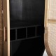Mueble bar botellero Yadina madera negro y natural 75x40x180