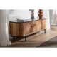 Mueble Tv Koigui madera natural y mármol 170x40x50