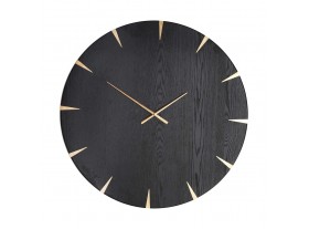 Reloj pared redondo Seyn madera negra 81x5x81