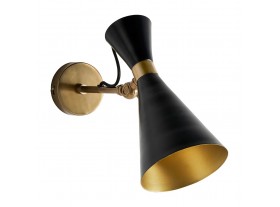 Lámpara aplique pared Thyez dorado y negro