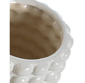 Macetero cerámica Gildeon blanco grande 16x16x16