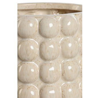 Macetero cerámica Gildeon beige grande 16x16x16