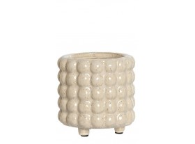 Macetero cerámica Gildeon beige pequeño 10x10x10