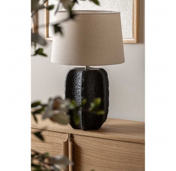 Lámpara de mesa Alleso cerámica negra 38x38x60