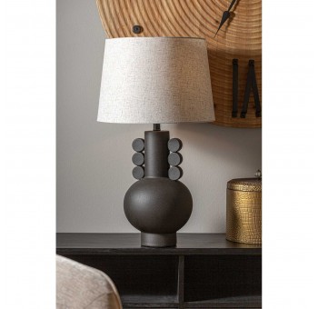 Lámpara de mesa Alanis cerámica negra 40x40x74