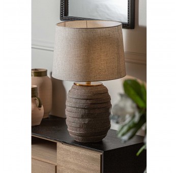 Lámpara de mesa Kurila cerámica marrón 40x40x65