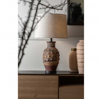 Lámpara de mesa Lorache cerámica marrón 40x40x67