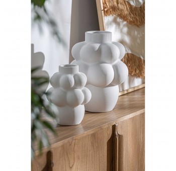 Jarrón Oriany cerámica blanca 28x28x36