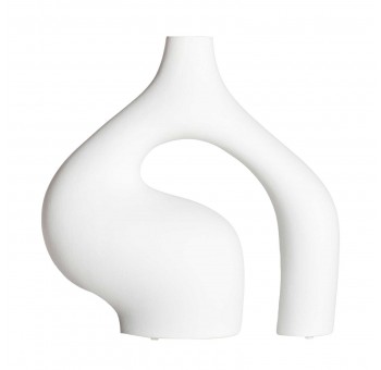 Jarrón Oriany cerámica blanca 29x11x29