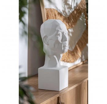 Figura escultura busto Barjac cerámica blanca 22x18x47