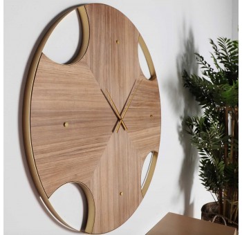 Reloj pared redondo Danielle madera marrón 90x5x90