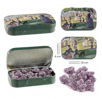 Pastillero metal caramelos Violetas Arte surtido William Morris Kandins Seuratk
