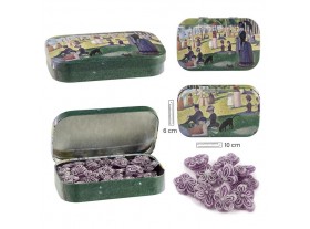 Pastillero metal caramelos Violetas Arte surtido William Morris Kandins Seuratki