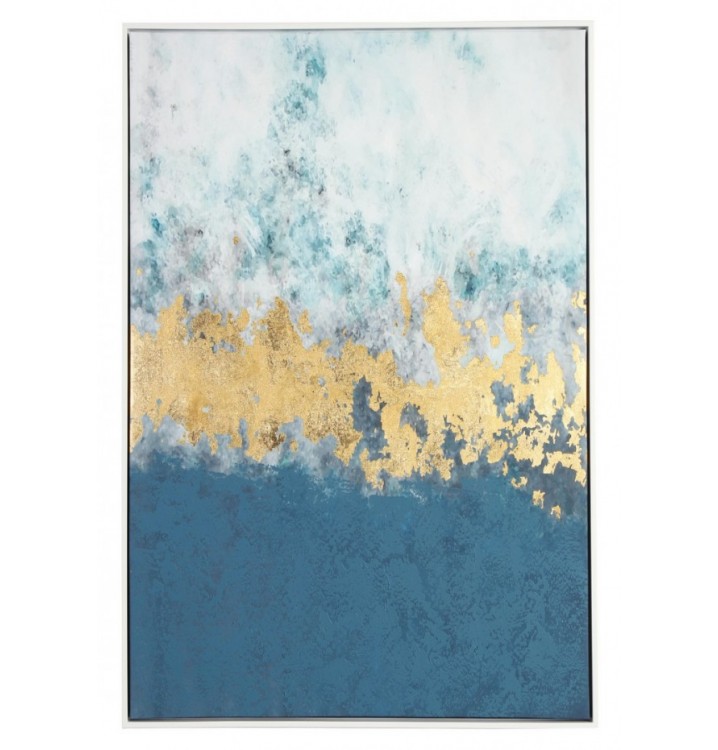Cuadro abstracto skodelica lienzo azules y oro 82,6X122,6