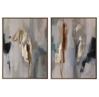 Set 2 cuadros abstractos Vad Lienzo y madera pino 60X80 unidad