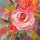 Cuadro impresionista Tuske lienzo flores 100X100